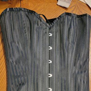 Black tuxedo striped corset